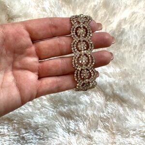 Elegant Crystal Tennis Bracelet - Silver Tone New NWT